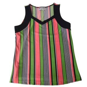Jerdog Womens Athletic Striped Tank Top Size Medium